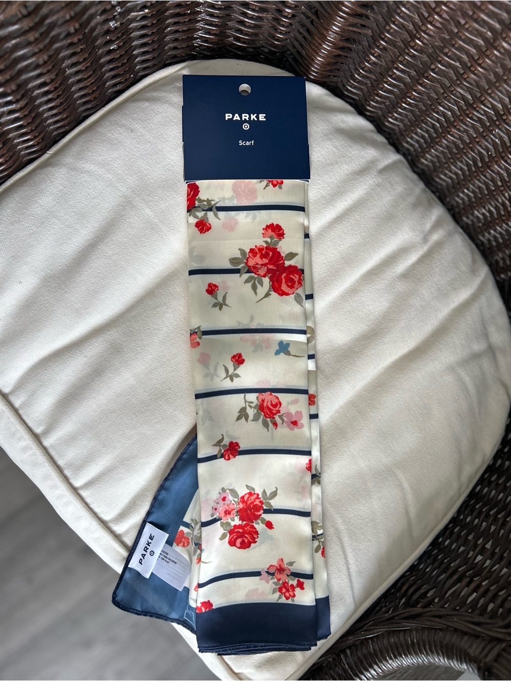 Parke x Target Women's Floral Square Scarf in Cream Floral, One Size Fits Most